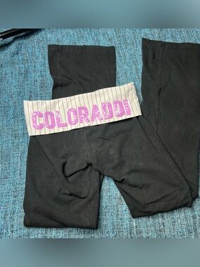 Vintage Y2K RARE VS Pink Colorado Rockies MLB Fold Over Yoga Pants Flare Small